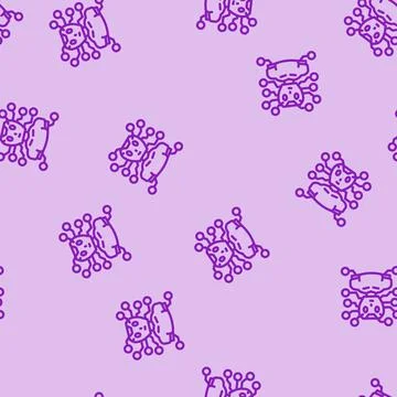 Artificial chat bot line vector seamless pattern Stock Illustration