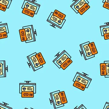 Artificial chat bot vector seamless pattern Illustrazione stock