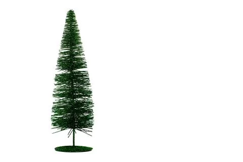 Artificial Christmas tree isolated on white with space for text Stock Photos