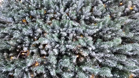 Artificial Christmas Tree Texture Macro Slow Motion - Festive Background Vídeo Stock 327482797