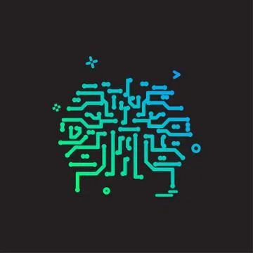 Artificial circuit ic intelligence icon vector design Stockillustratie
