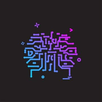 Artificial circuit ic intelligence icon vector design Stock Illustration