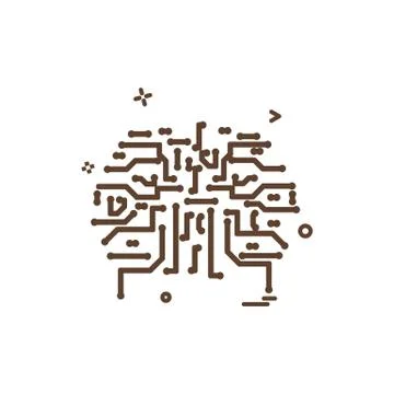 Artificial circuit ic intelligence icon vector design 库存插图