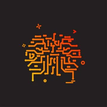Artificial circuit ic intelligence icon vector design 스톡 일러스트