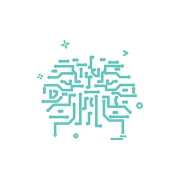 Artificial circuit ic intelligence icon vector design 库存插图