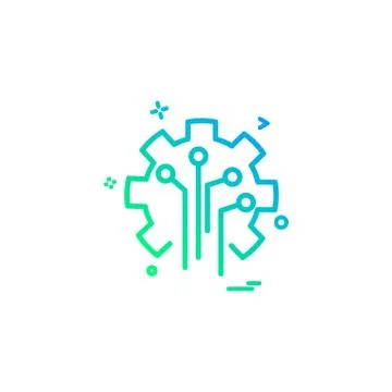 Artificial circuit  intelligence icon vector design Stock Illustration