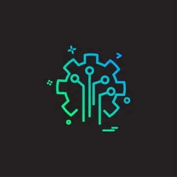 Artificial circuit  intelligence icon vector design Stockillustratie