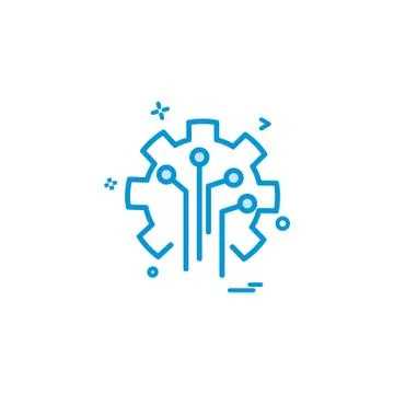 Artificial circuit  intelligence icon vector design 스톡 일러스트