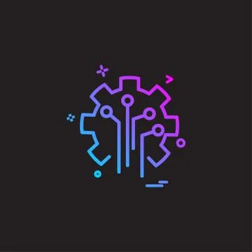 Artificial circuit  intelligence icon vector design Stock Illustration