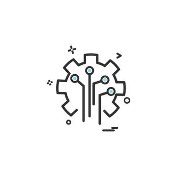 Artificial circuit  intelligence icon vector design 库存插图
