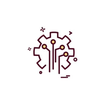 Artificial circuit  intelligence icon vector design 库存插图