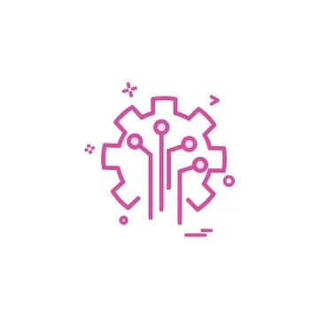 Artificial circuit  intelligence icon vector design Stockillustratie