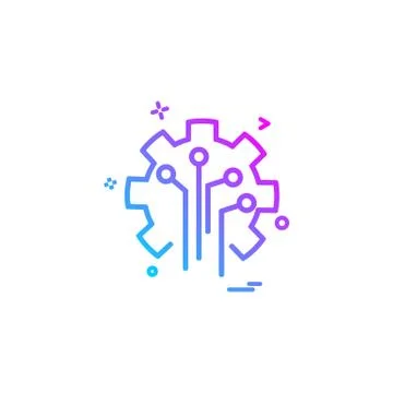 Artificial circuit  intelligence icon vector design Stock Illustration