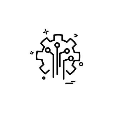 Artificial circuit  intelligence icon vector design 库存插图