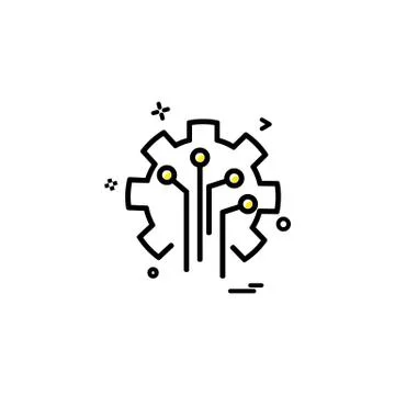 Artificial circuit  intelligence icon vector design 스톡 일러스트