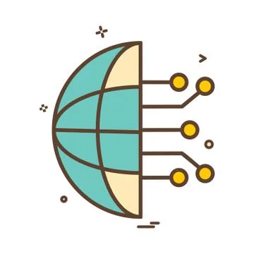 Artificial circuit intelligence nor icon vector design 스톡 일러스트