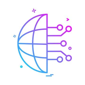 Artificial circuit intelligence nor icon vector design 스톡 일러스트