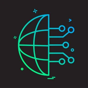 Artificial circuit intelligence nor icon vector design 스톡 일러스트
