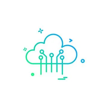 Artificial cloud intelligence icon vector design 스톡 일러스트
