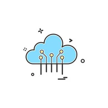 Artificial cloud intelligence icon vector design 스톡 일러스트