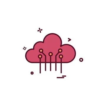 Artificial cloud intelligence icon vector design Stock Illustration