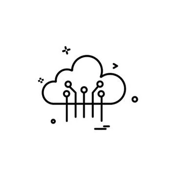 Artificial cloud intelligence icon vector design Stockillustratie