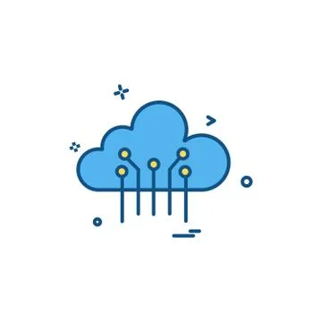 Artificial cloud intelligence icon vector design 스톡 일러스트