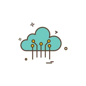 Artificial cloud intelligence icon vector design Stock Illustration