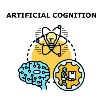 Artificial cognition concept blending intelligent technology and automated .. Stock Illustration