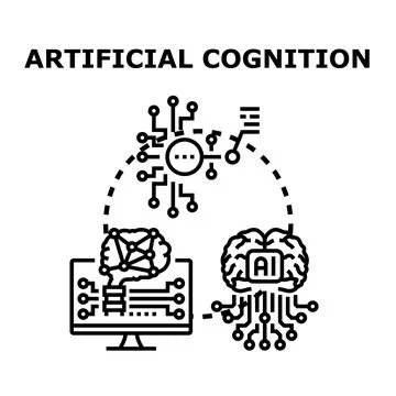 Artificial cognition creating futuristic machine learning technology Stock Illustration
