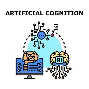 Artificial cognition creating futuristic machine learning technology 스톡 일러스트