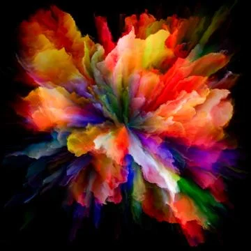 Artificial Colorful Paint Splash Explosion Stock Illustration
