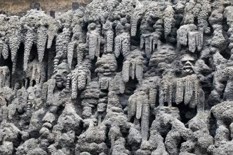 Artificial creation of stalactite wall Wallenstein Garden Prague Stock Photos