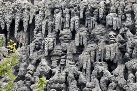 Artificial creation of stalactite wall Wallenstein Garden Prague Stock Photos
