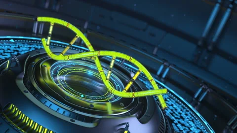 Artificial cyber DNA strand Stock Footage 211844646