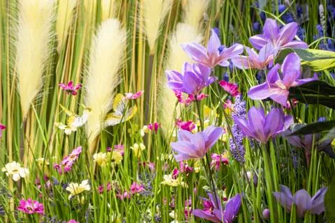 Artificial decorative flowers. Stock Photos