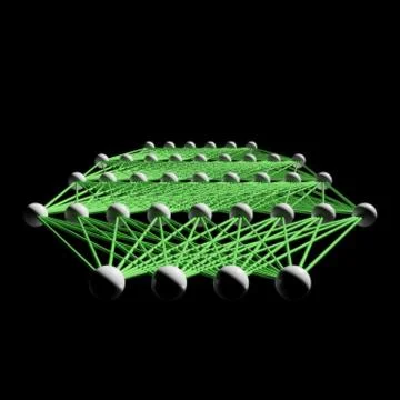 Artificial deep neural network model Illustrazione stock