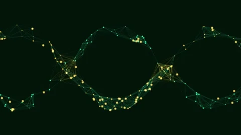 Artificial DNA Helix Formed by Glowing Neural Network Nodes Stock-Footage 329903144