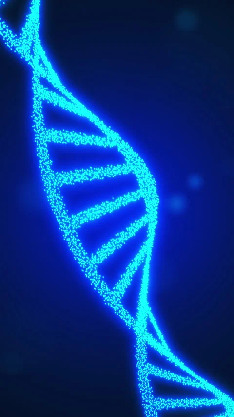 Artificial dna structure with particles Vídeo Stock 285934352