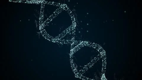 Artificial dna structure with shining light particles 스톡 일러스트