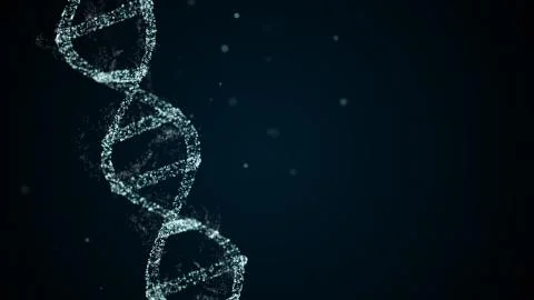 Artificial dna structure with shining light particles Illustrazione stock