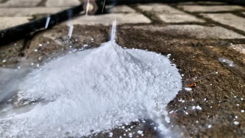 Artificial Dry Ice Snow Formation from Liquid CO2 at Extreme Low Temperature Stock Footage 333180768