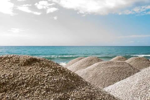 Artificial dunes on a beach Stock Photos