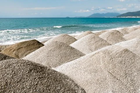Artificial dunes on a beach Stock Photos
