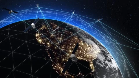 Artificial Earth satellites encircle the planet, Stock Footage 320012657