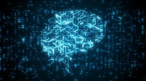 Artificial electronic brain circuit board of bigdata machine learning  Stock Illustration