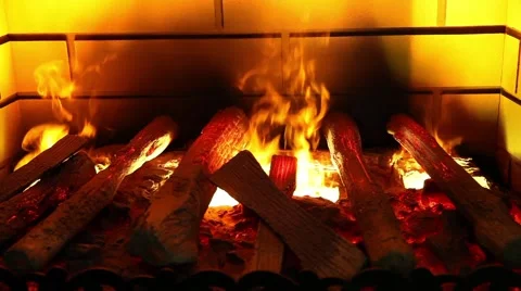 Artificial electronic fireplace Stock Footage 53807401