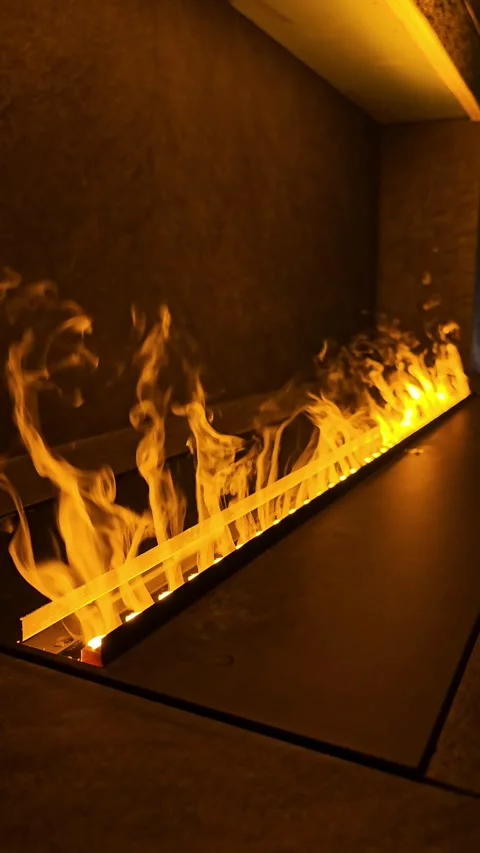 Artificial fire from steam and lighting Stock Footage 327611439