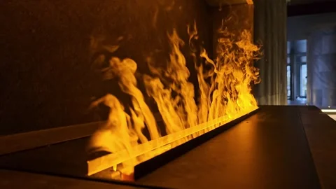 Artificial fire from steam and lighting Stock Footage 327611448