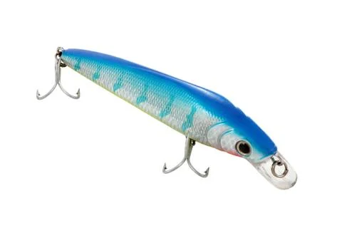 Artificial fish silver blue and red Stock Photos